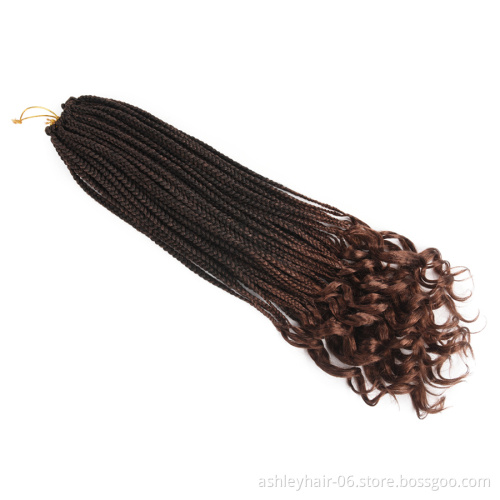 24 Inch Curly End 3D Split Box Jumbo Twist Crochet Synthetic Braid Hair